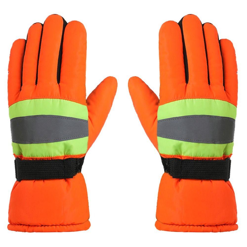 Touchscreen Sanitation Worker Gloves Reflective Five-Finger Gloves Commuting
