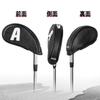 Golf Iron Stretchable Opening and Wedge Club Head Cover 9pcs Funny Numbers on Front and Black Synthetic Design Covers, Closure, Covers, Set, (4-9, P,
