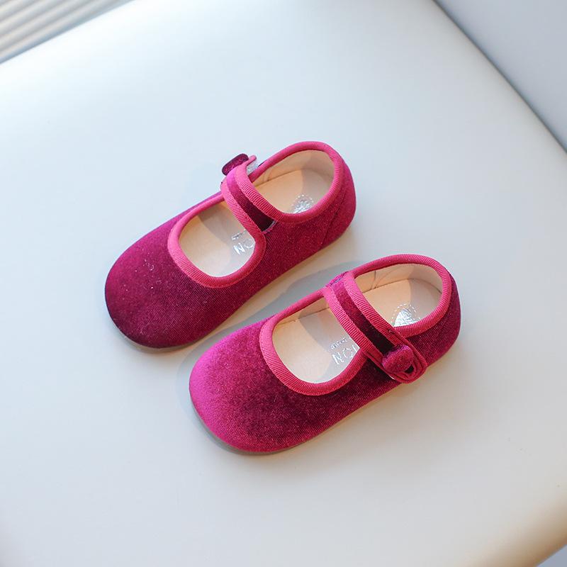 New Kids Leather Shoe Solid Color Versatile Princess Childrens Flats Fashion Causal Black School Girl Shoes Spring Autumn H04031