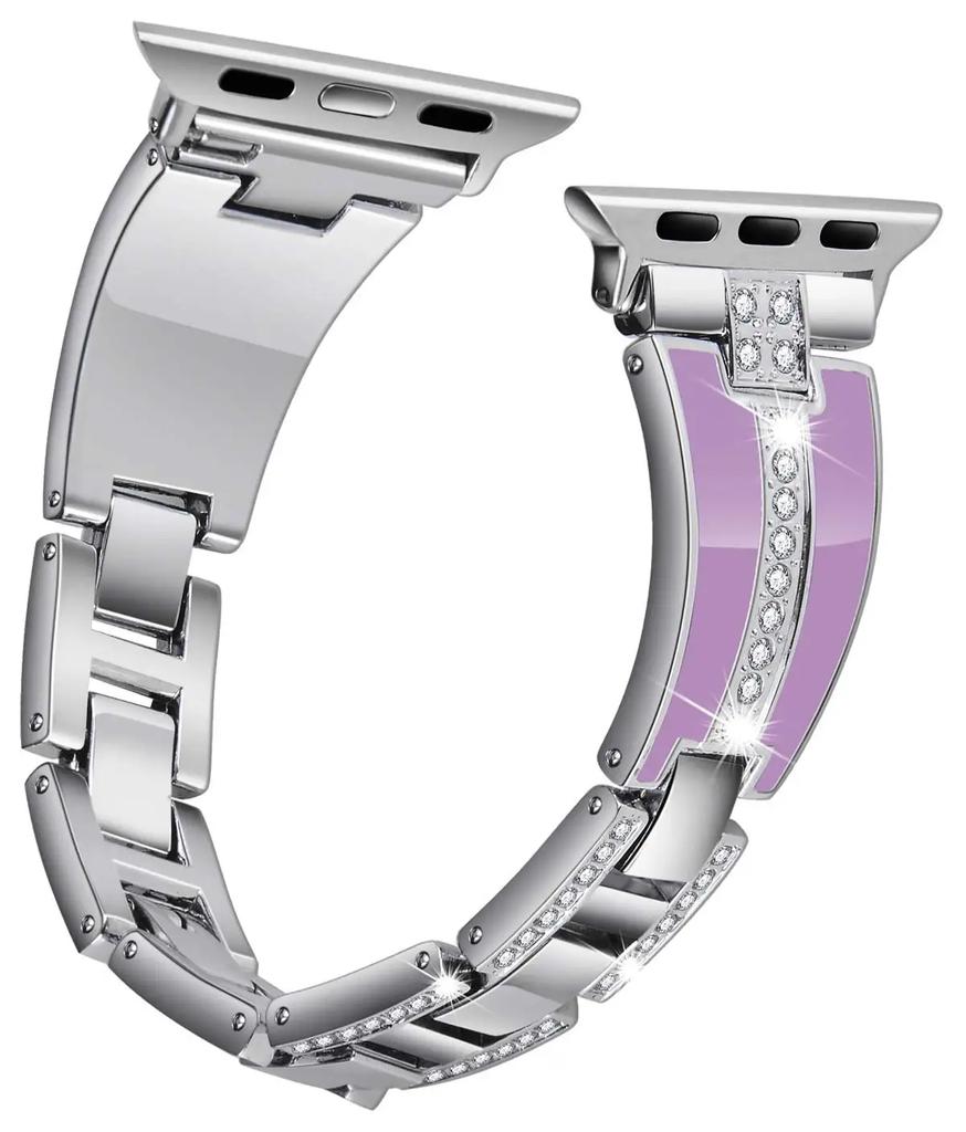 Ремешок из смолы+металла для Apple watch 45мм 44мм 42мм 40мм 41мм 46мм 49мм Женский бриллиантовый браслет iwatch Ultra 10 9 8 7 6 5 4 SE ремешок