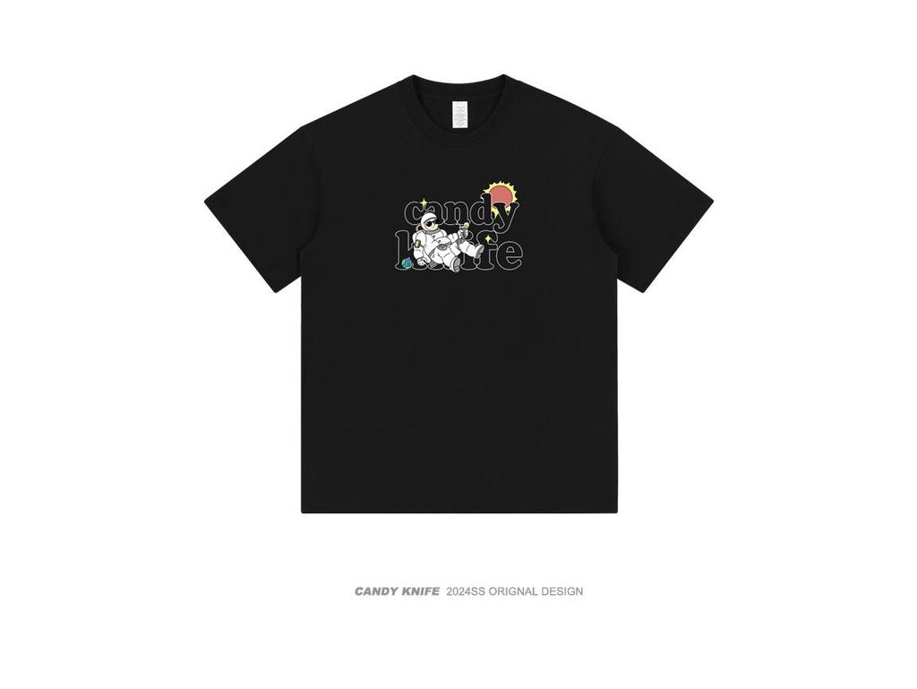 Summer 2024 Fun Cartoon Print Multi-Color Casual T-Shirt for Men & Couples