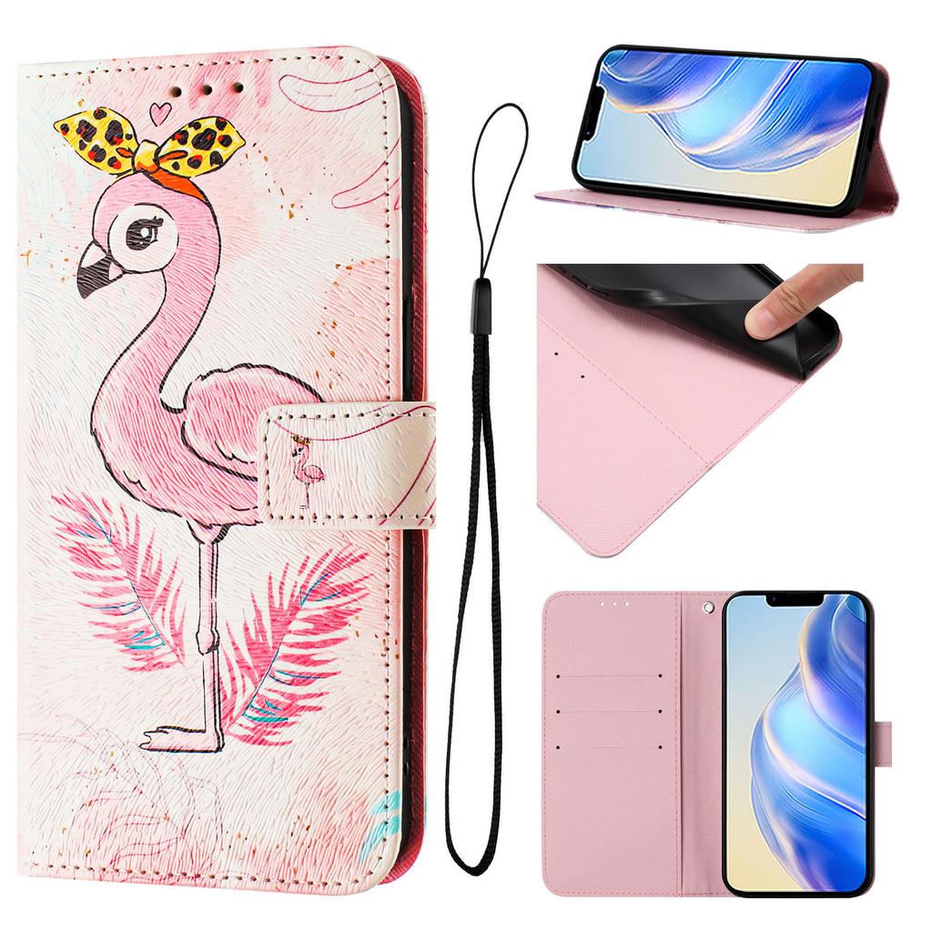 Flamingo Luxury Painted Leather Case Wallet PU Leather Book Style Cover for Samsung Galaxy S21 S22 S23 S24,Note10 Note20,A13 A15 A16 A06 A54...