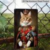 2D Flat, 1pc, Royal Maine Coon Cat King Metal Aluminum Sign - Retro Funny Cat Lover Wall Decor Does Not Need Electricity, Perfect for Country Yard