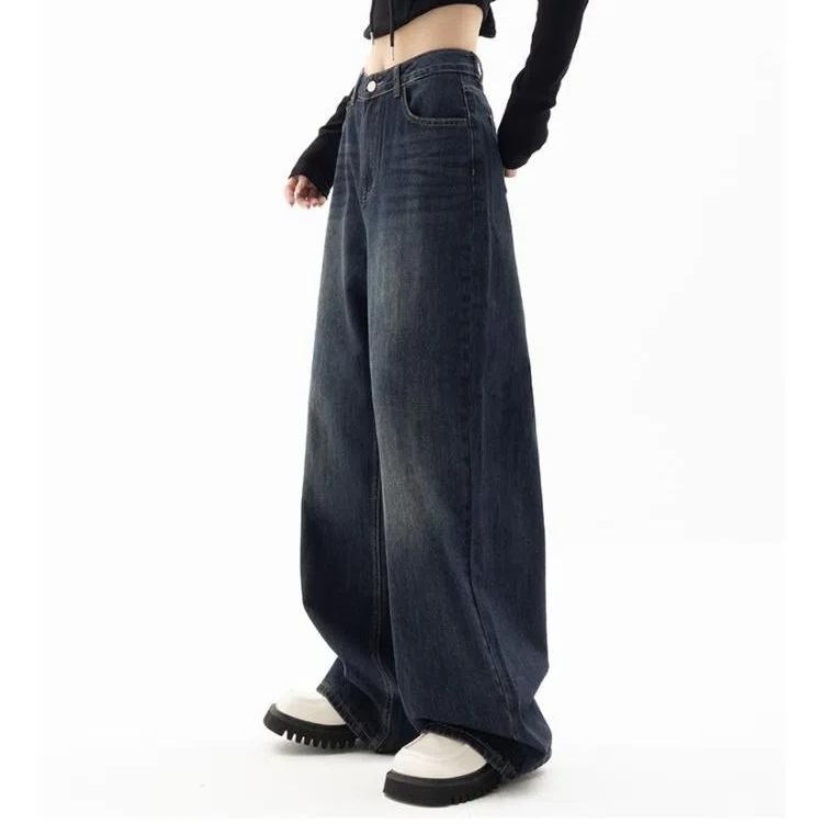 Винтажные женские широкие джинсы Harajuku мешковатые джинсовые брюки большого размера в стиле гранж уличная одежда Y2k осенние брюки корейская мода
