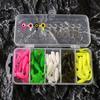 30/60Pcs/Set 3.5/5/7CM Curly Tail Worm Lure with Hook Colorful Soft Artificial Bait Saltwater Freshwater Bass Snakehead Trout Fishing Accessories