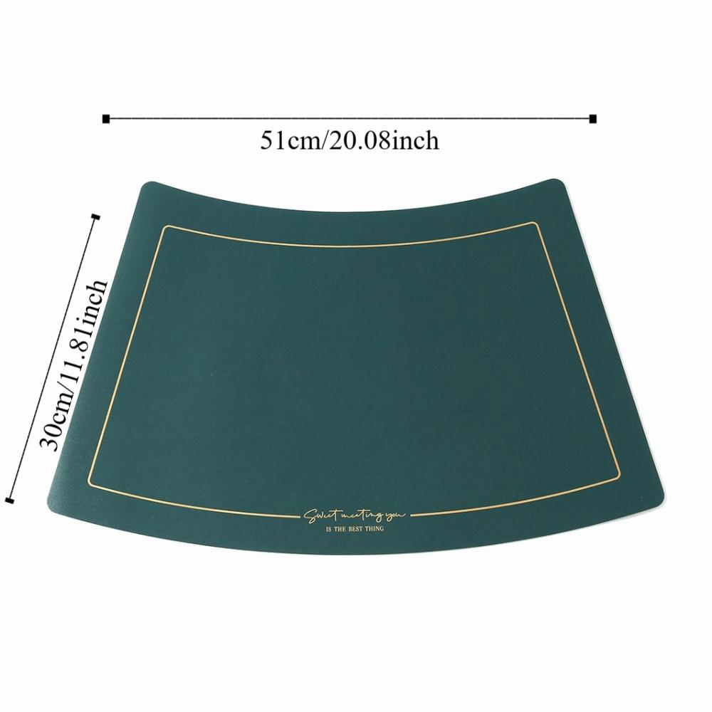 Chinese Style Leather Placemat PU Leather Oil Proof Mat New Western Placemat  Home Decor