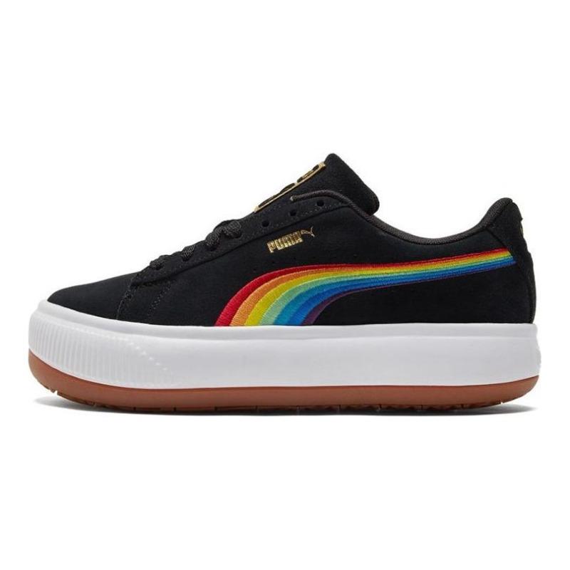 PUMA Suede Mayu Rainbow Women's Low-Top Sneakers Black Rainbow 387239-01