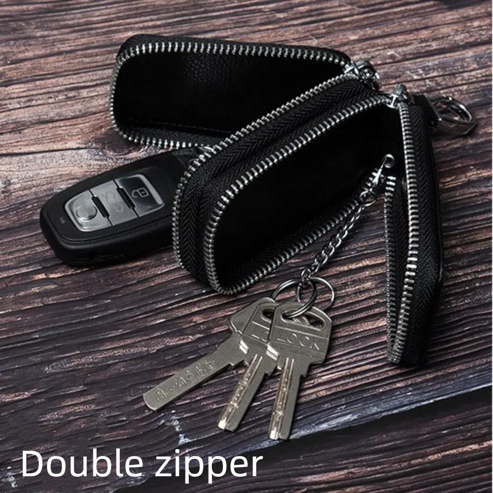 Multifunctional Key Case Keychain holder Double-layer Keys Wallet Practical Car Key Bag Men