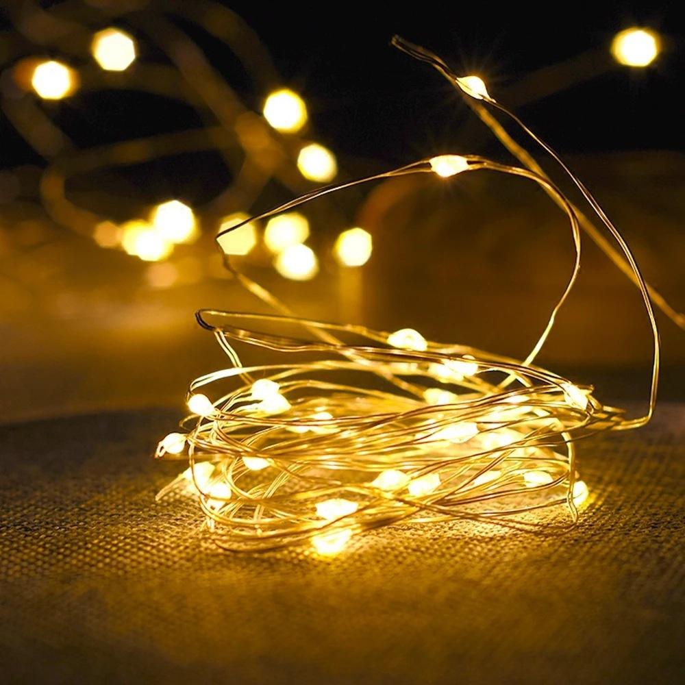 5Pcs 2M 20 Lights Fairy String LED Light Micro Rice Copper Wire Xmas Decoration