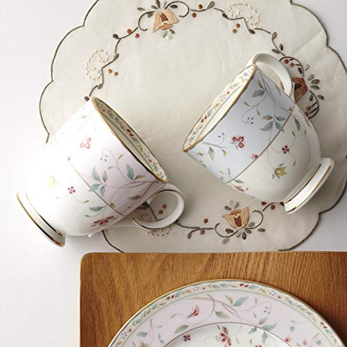 Noritake Кружки (Набор из двух меняющих цвет пар) 320 мл, Цветочный принт, Розовый и Синий Костяной Фарфор, P50755A/4409-56