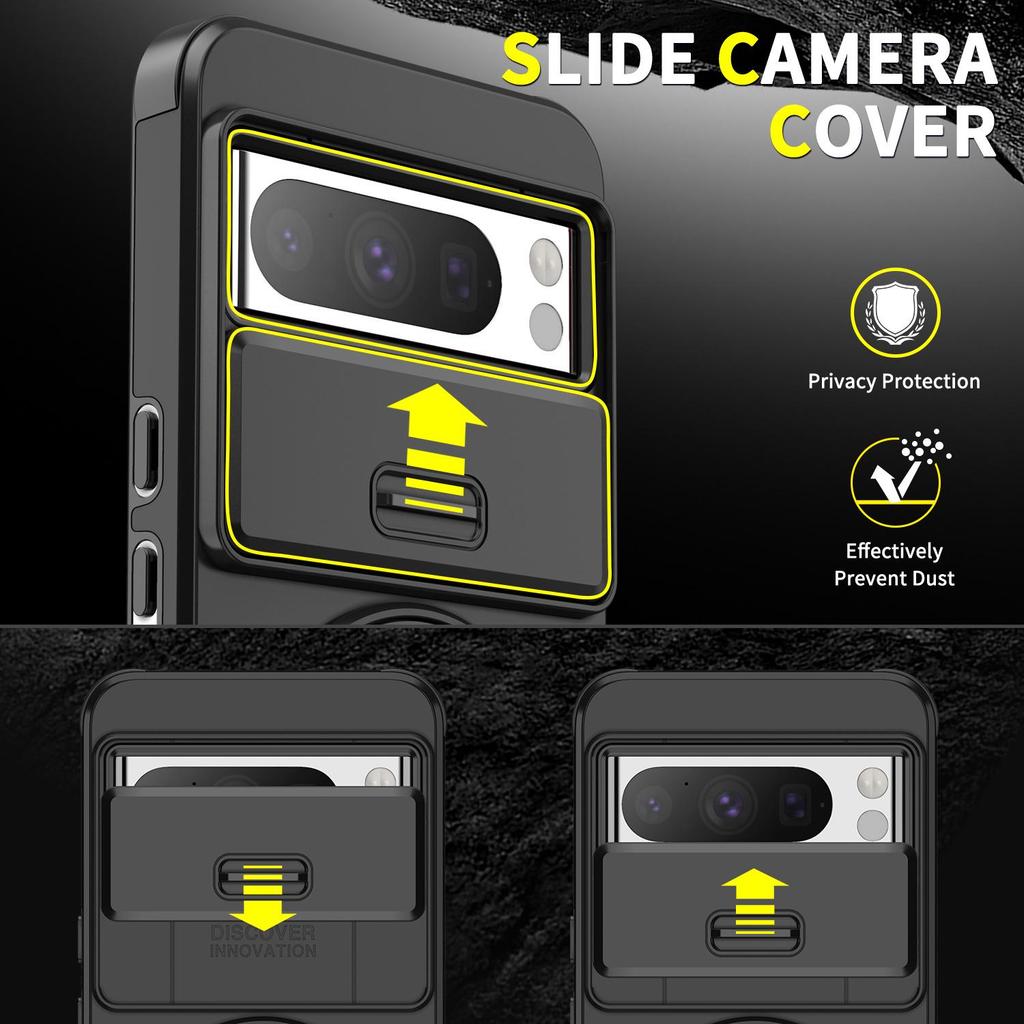 Чехол для телефона Google Pixel 7 Pro/8A с вращающейся на 360° подставкой-кольцом и окошком для объектива