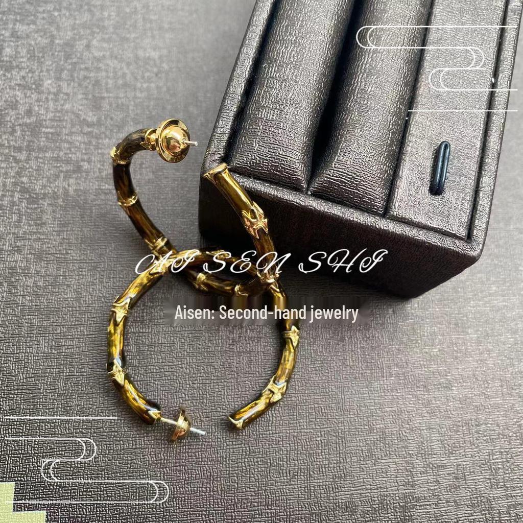 Винтажные клипсы-серьги-кольца из бамбука: Ретро, Сладкий, Острый Стиль