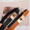 2024 Ретро женский тонкий пояс, летний узкий пояс из натуральной кожи, универсальный тонкий пояс на талии, одинаковые украшения для платья