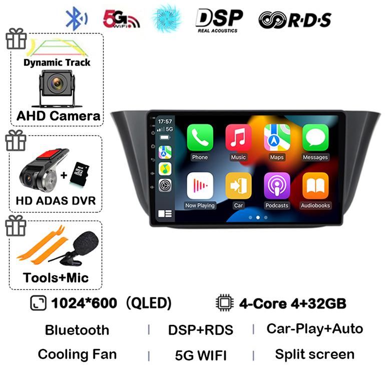 Android 14 Carplay Auto Car Radio For Iveco Daily 2013-2021 Navigation GPS Autoradio Video Multimedia Player WIFI+4G LTE Stereo
