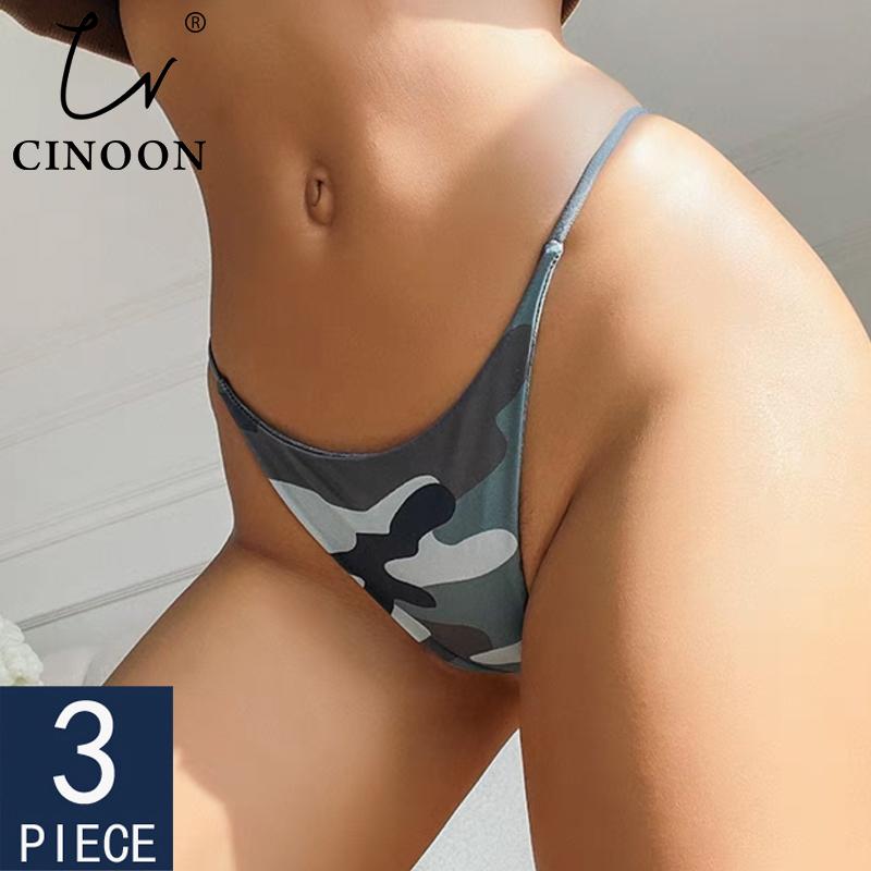 CINOON 3Pcs/Lot Sexy Underwear Low-waist G-String Panties Female Underpants Multicolor Women Thong No Trace Breathable Female Lingerie