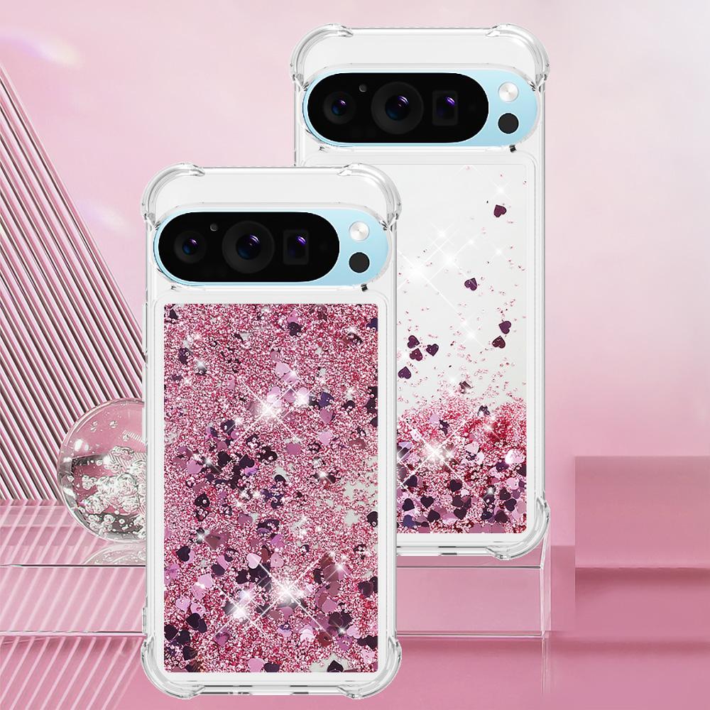 Блестящий Чехол-Жидкий Песок для Google Pixel 10 Pro XL 9 8 Pro 10A 9A 8A 7A с Подушкой Безопасности, Противоударный Защитный Чехол Funda