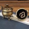 Подставка для благовоний Держатель для спиральных благовоний Горелка с крышкой Металлическая Антикварное Настольное украшение Для Медитации Йоги Спа Спальни Чайной