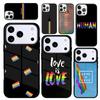 Чехол Case для iPhone 17 Air 16 Pro Max 15 Plus 11 13 Mini 14 12 Задняя крышка телефона Love is Love ЛГБТ Прайд