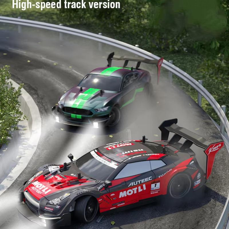2024 New Half-scale Four-wheel Drive GTR Remote Control Car 4×4 Drive 30km/h High Speed Drift 2.4G CVT RC Car Toy Boy Toy Gift