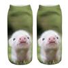 3D принт забавный милый мультяшный котенок унисекс креативные красочные несколько собак кошачьих лиц счастливые низкие носки до щиколотки для женщин свинья фламинго