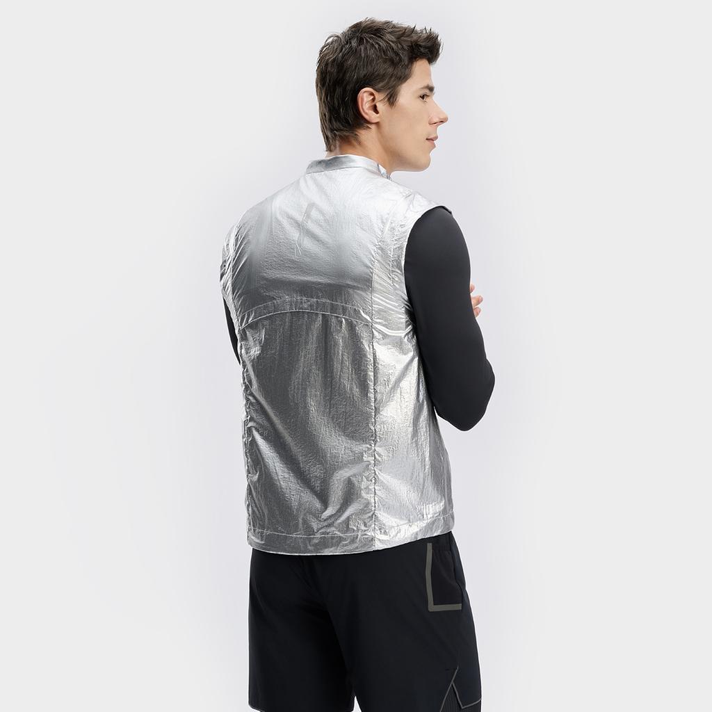 FILA Vests Men's Rosemary Gray Stand Collar Moderate Urban Techwear