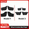 4 шт. TPE колеса невидимые брызговики для Tesla Model 3 Y 2022 PP брызговики брызговики подходят для автомобиля