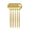 6Pcs/Set Gold Dinnerware Spoon Set Stainless Steel Cutlery Set Dinner Set Coffee Tea Spoon Tableware Home Kitchen Silverware Set
