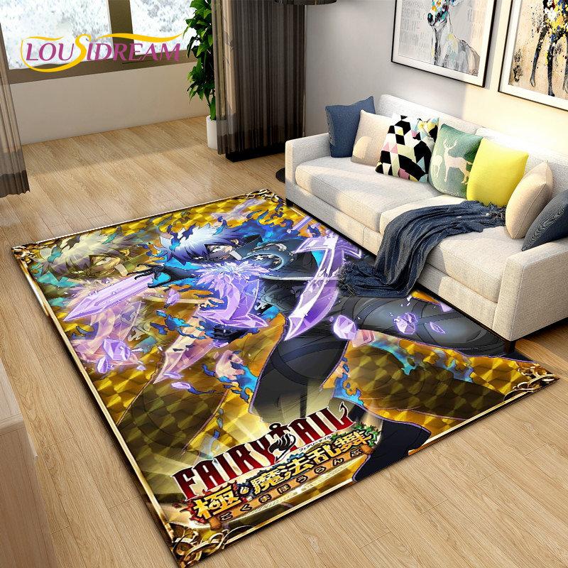 Fairy Tail Япония Аниме Мультфильм Коврик, Коврик для гостиной Спальня Диван Коврик Украшение, Дети играют Нескользящий напольный коврик