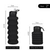 Silicone Athletic Bottle Outdoor Use Lightweight to Carry Handle Folding Bottle Retractable Water Bottle with Suction Nozzle