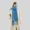 Scarf Autumn and Winter New Women's Shawl Long Tassel Thick Beard Versatile Thickened Skin-friendly Solid Color Scarf