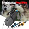 Retractable Rotation Pet Rope Dual Dog Rope Leash for 2 Dogs Walking Adjustable with Light Double Pet Traction Rope Belt