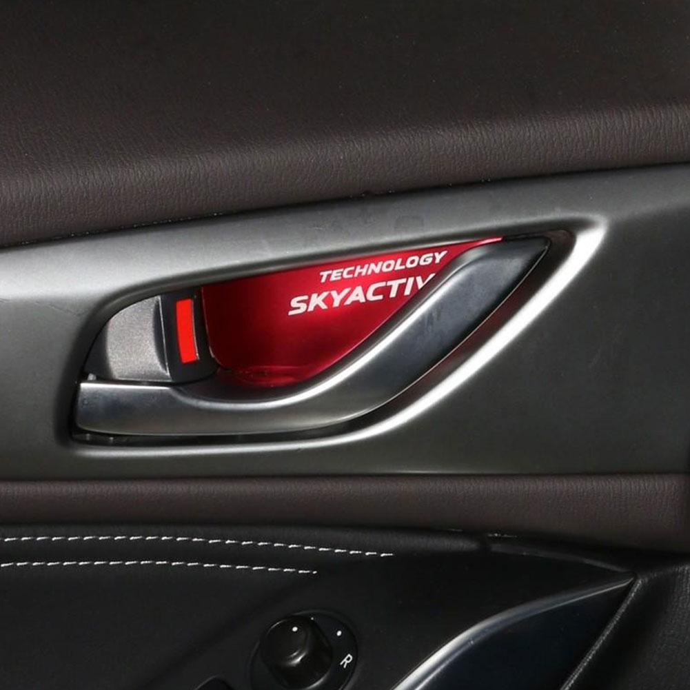 Car Door Bowl Handle Cover Trim Interior Stickers Case For Mazda Skyactiv Technology Logo 3 6 CX 5 CX3 Car Styling Accessories
