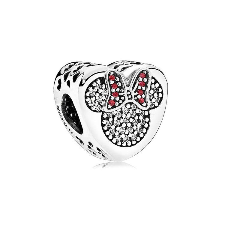 925 Silver Mickey Mom Minnie Clip Stitch Charms Bead Fit Bracelets DIY Women Jewelry