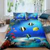 Мультяшный Клоун Король Королева Пододеяльник Тропическая Морская Жизнь Покрывало Подводный Мир Комплект Постельного Белья Полиэстер Чехол для Одеяла
