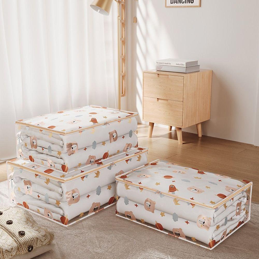 Новая трехмерная сумка для хранения большой емкости, пылезащитный органайзер для одежды, прозрачная водонепроницаемая сумка для одеяла, бытовая