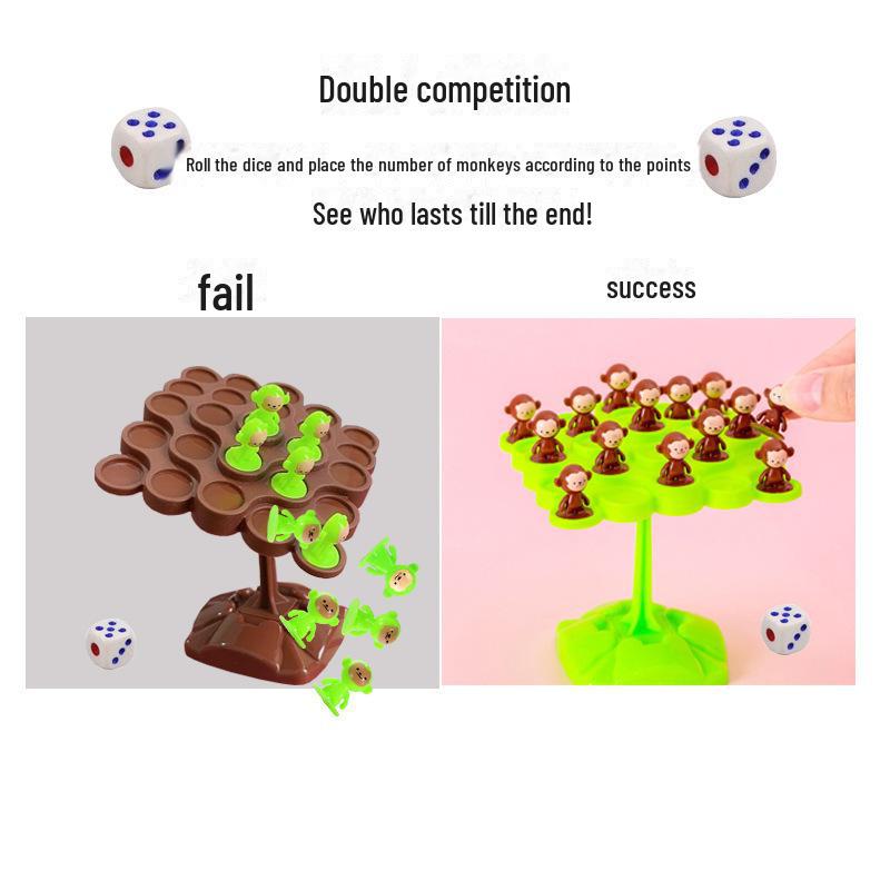 Интерактивное дерево балансировки обезьяны: Игра «Двойное сложение» для тренировки концентрации внимания у детей.