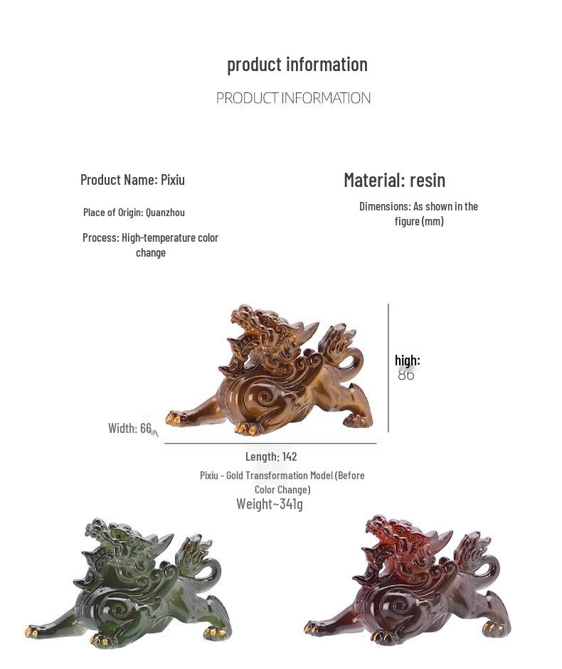 Zen Color-Changing Pixiu Tea Pet – Decorative Ornament for Tea Tray or Kung Fu Tea Set