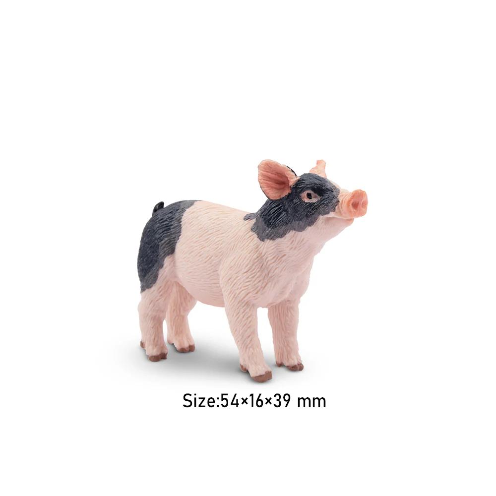 Toymany Simulation Sleeping Pink Piglet Farm Animal Model Toy Mini Figures Dolls Action Figurines Toys Children Gift Cake Decora