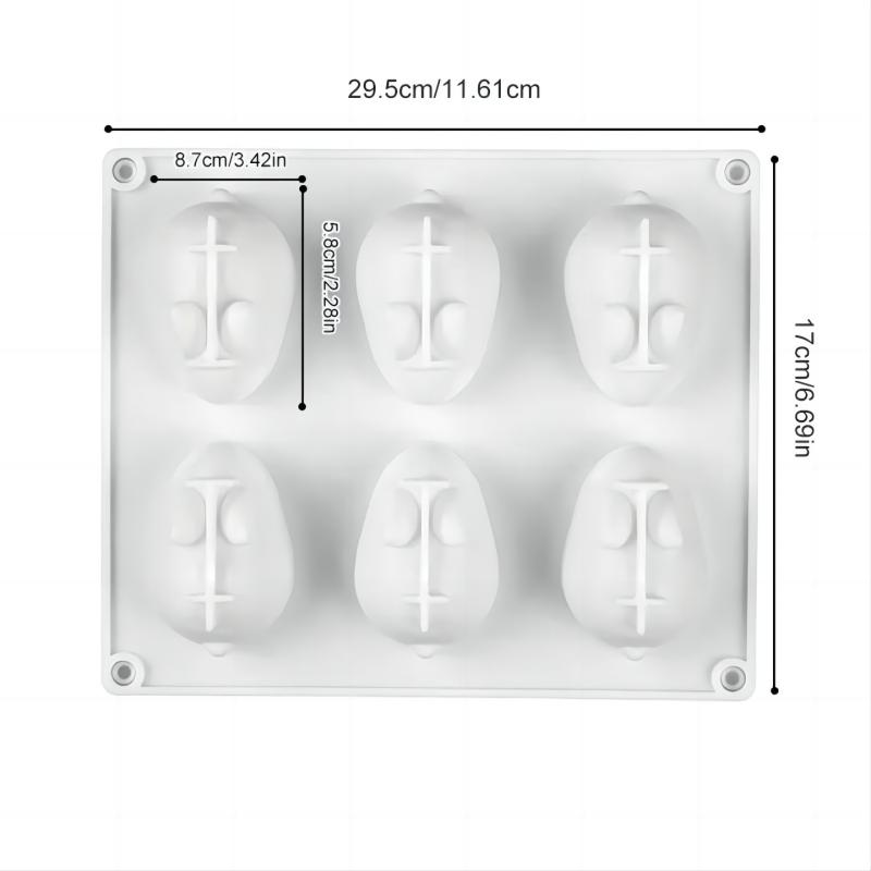 Силиконовая форма для кролика, форма для помадки, кролика, форма для шоколадного торта, 6 гнезд, украшение для мусса, торта, форма для выпечки десерта, модель свечи «сделай сам»