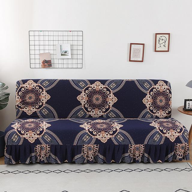 Чехол для дивана Modern Floral Series с юбкой по краю для складного дивана без подлокотника, всеобъемлющий эластичный защитный чехол