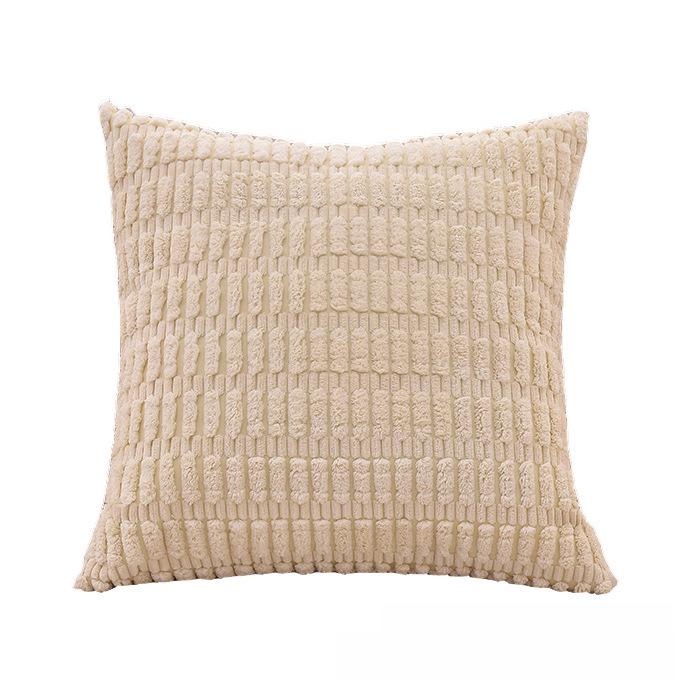 Наволочка из однотонного вельвета в полоску – жаккардовая квадратная наволочка для диванной подушки без вставки