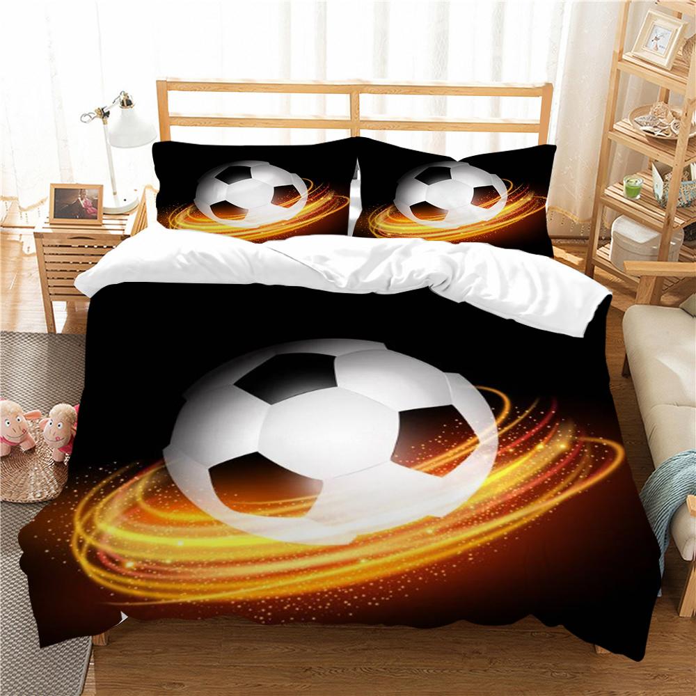 Футбольный пододеяльник, комплект королевского размера, постельное белье с футбольным принтом, домашние покрывала для мужчин и мальчиков, спортивные пододеяльники, комплект постельного белья