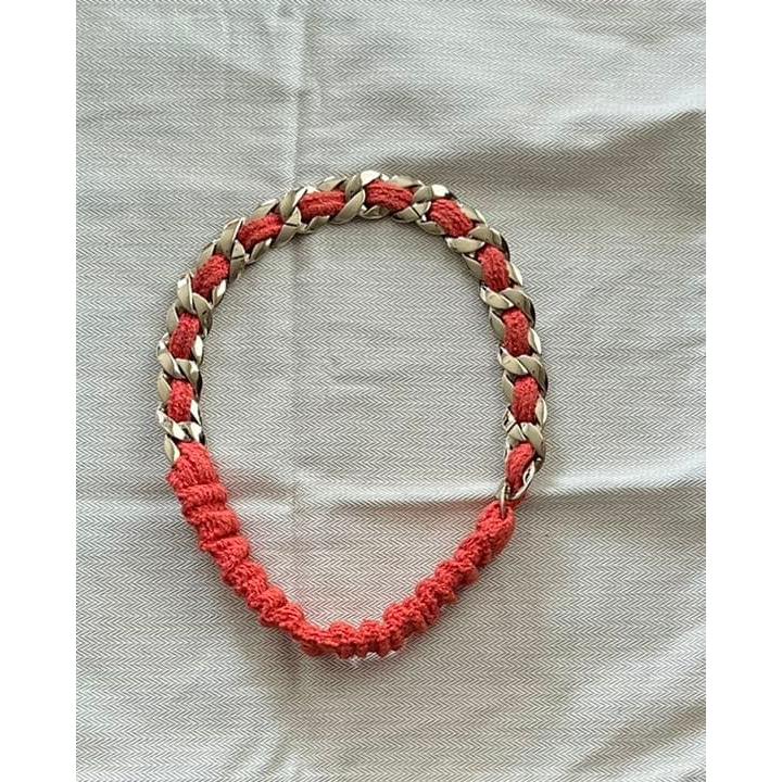 Used Super Rare! CHANEL  Tweed x Chain Head Accessory Headband