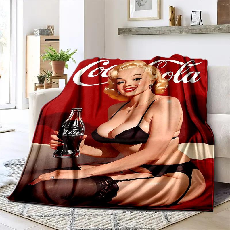 Christmas gift Halloween themed cola beverage Coca Cola blanket soft home furnishing nap decoration four seasons warm Sherpa blanket U1