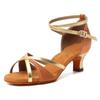Latin Dance Shoes Women Girls Satin Tango Salsa Ballroom Dancing Shoes Middle Heel 5cm Indoor
