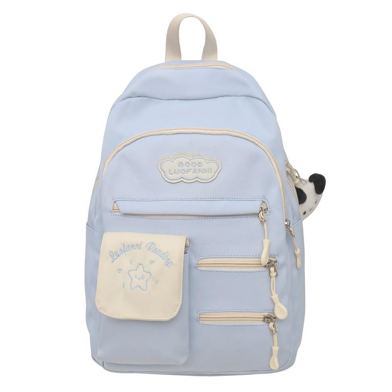 Schoolbag Double Shoulder Casual Backpack Summer Girl Lightweight Large Capacity School Bag Junior High School Student Versatile Simple Student