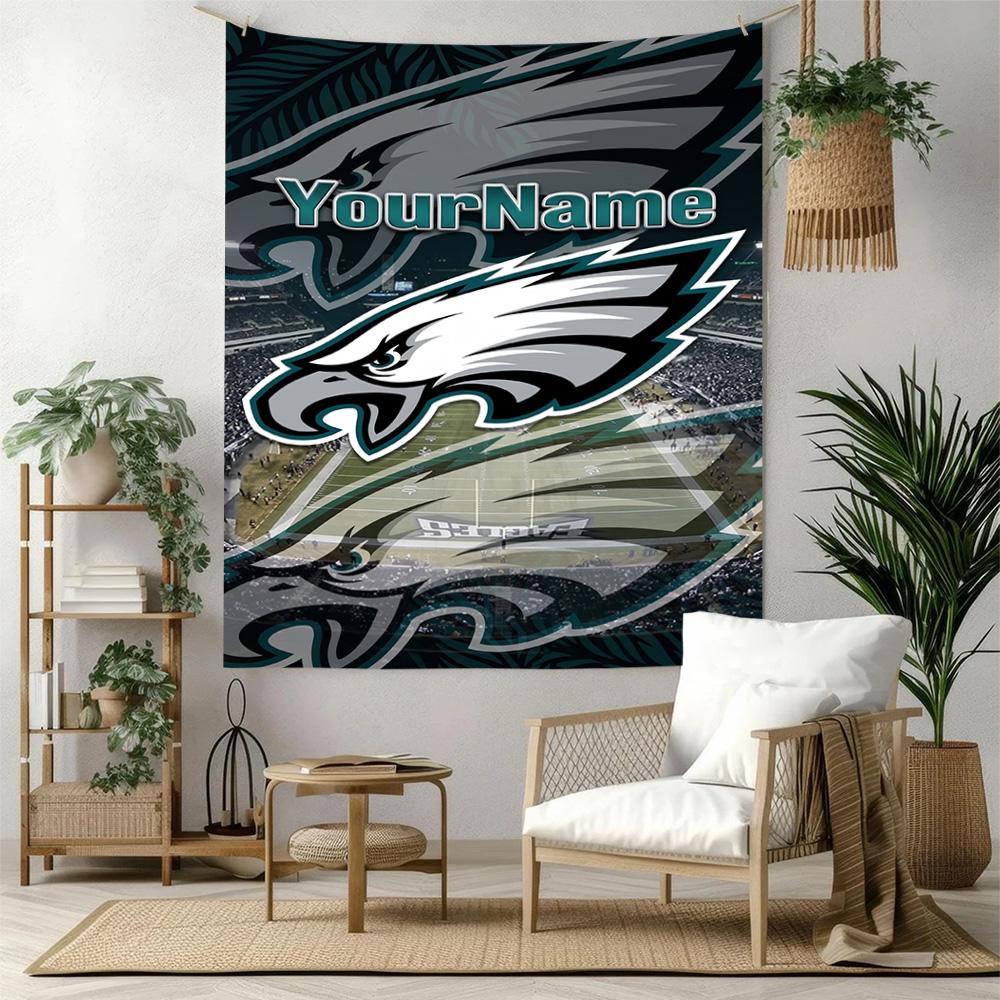 Philadelphia Eagles Custom Your Name Wall Decor Tapestry Art For Pet Memorial Birthdaywedding Party Backdrop Family Gift