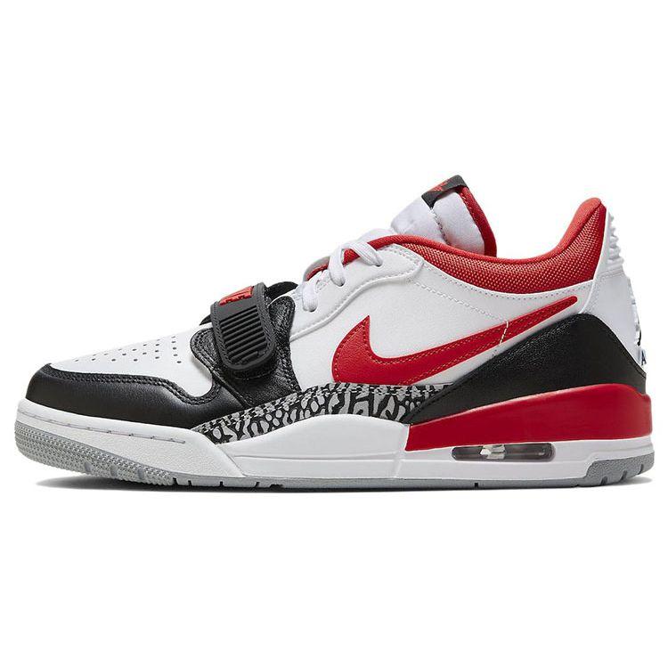 Мужские кроссовки Air Jordan Legacy 312 Low Black Toe Белые Огненно-красные Волчье-серые CD7069-160