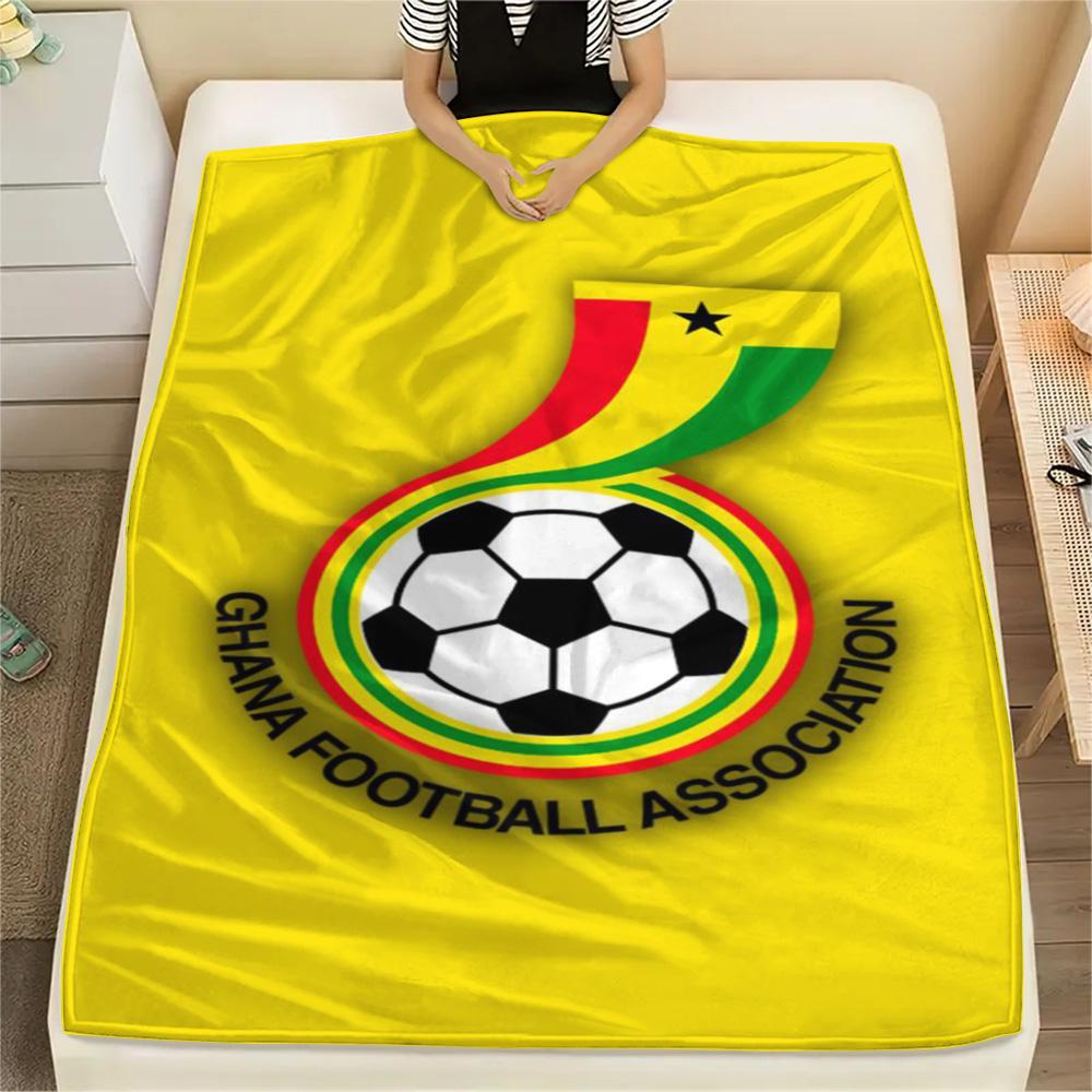 1Pc Ghana football Print Flannel Blanket High Quality Warm Comfortable Cover for All Seasons Perfect for Gifts Home Decor