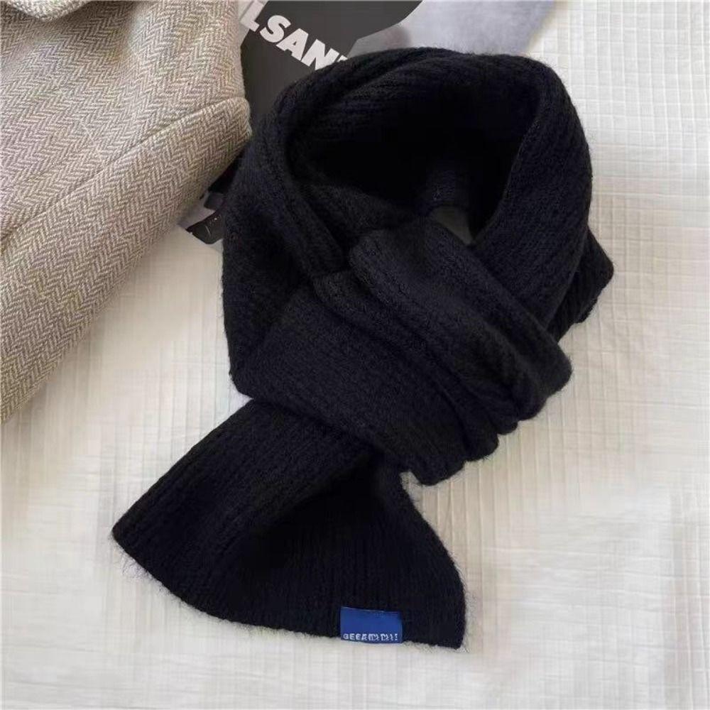 Woolen Cross Scarf Thicken Neck Scarf Neck Guard Shawl Short Neckerchief Women
